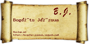 Bogáts Józsua névjegykártya